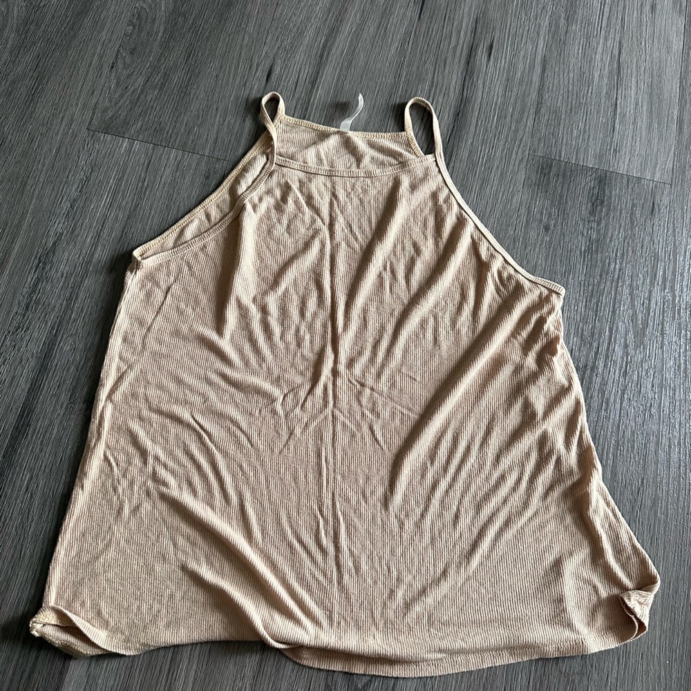 Beige Sleeveless Tank Top